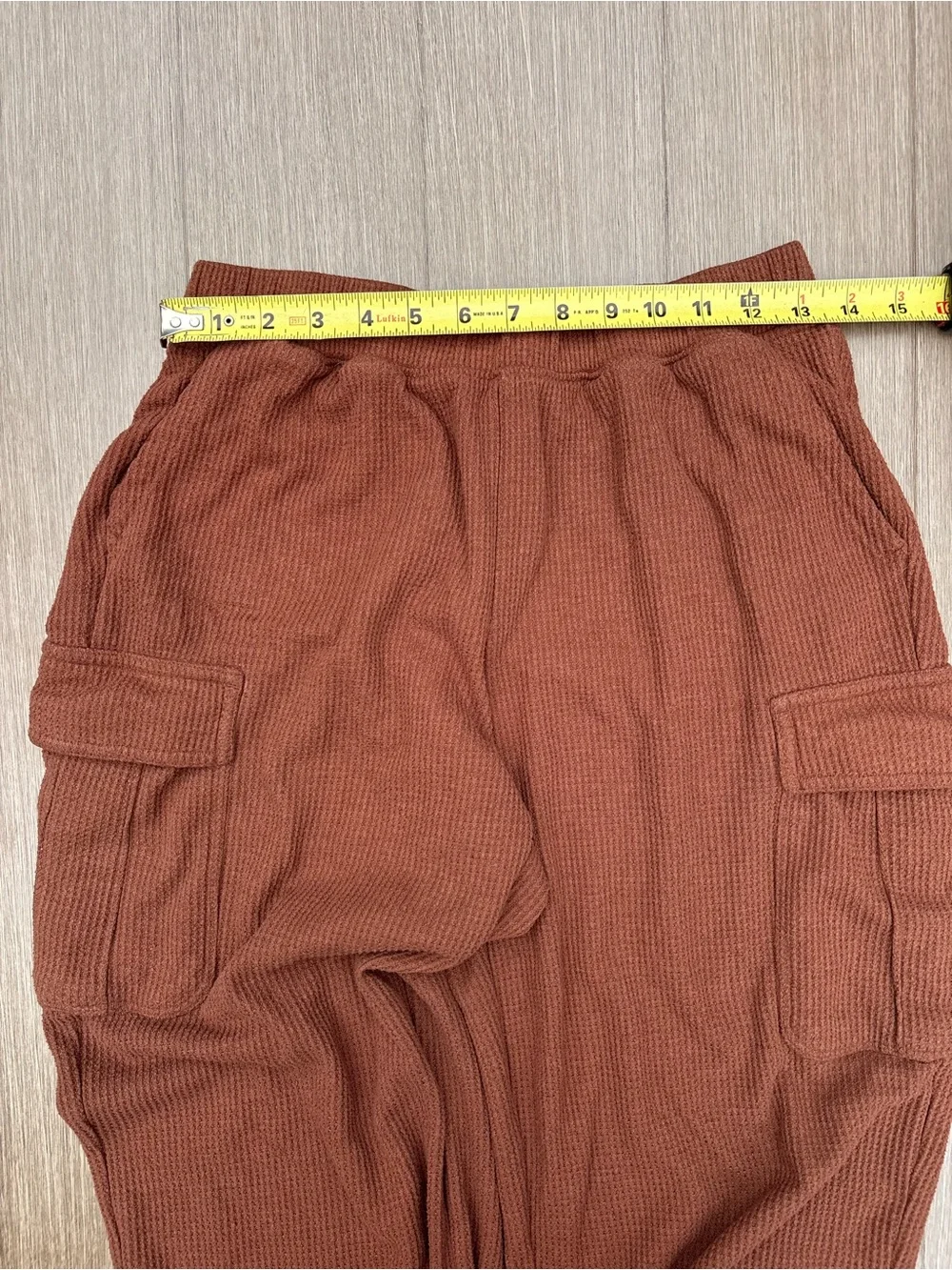 Aerie Traveler Lounge Waffle Cargo Joggers In Terracotta Rusty Brown Size S